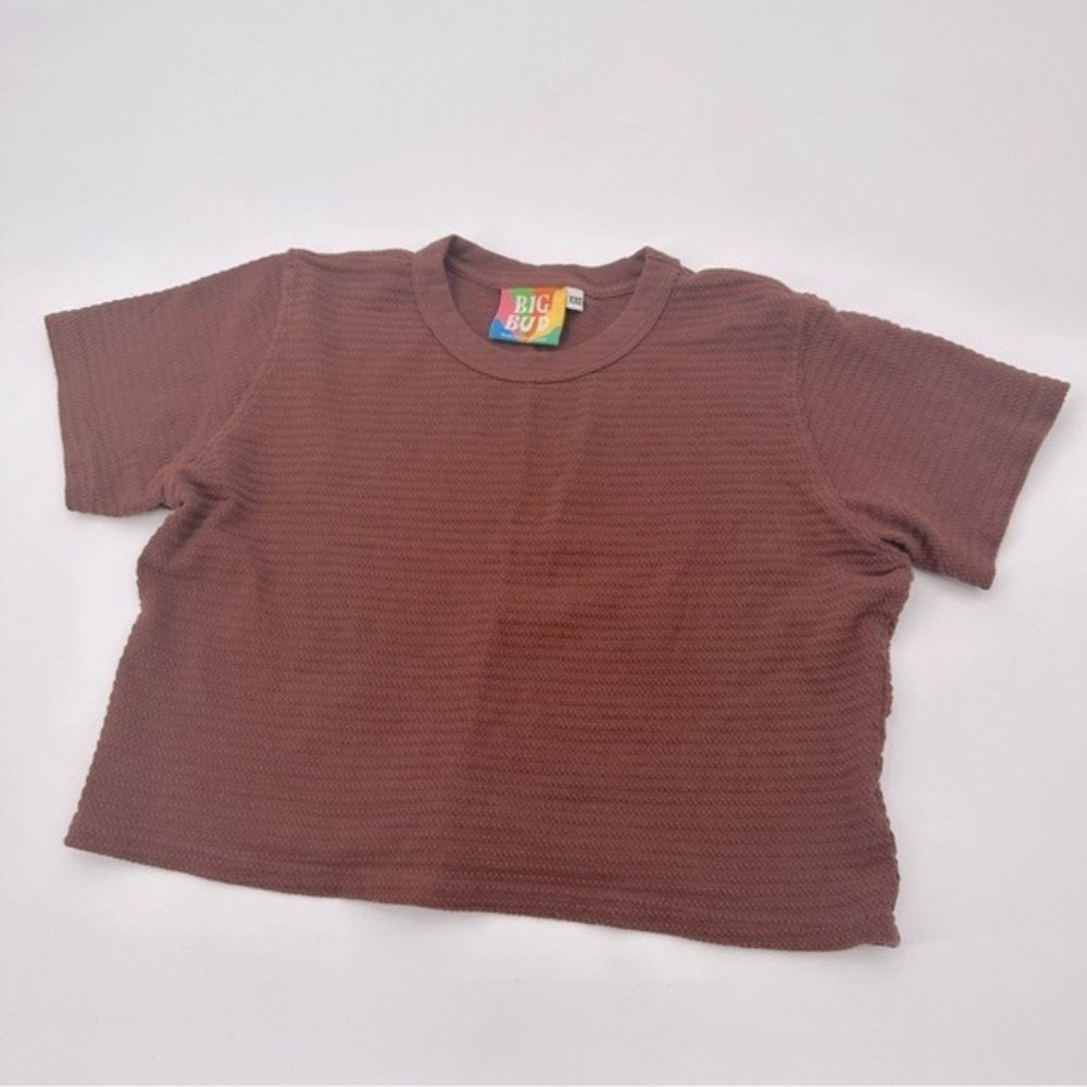 Big Bud Press Honeycomb Oversized Cropped Tee T Shirt Size XXS